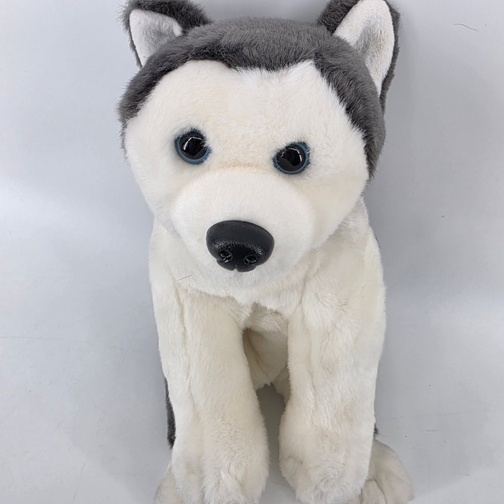 Ty Beanie Buddies Nanook Husky Dog Plush Grey White Blue Eyes 1999 Vintage 10"